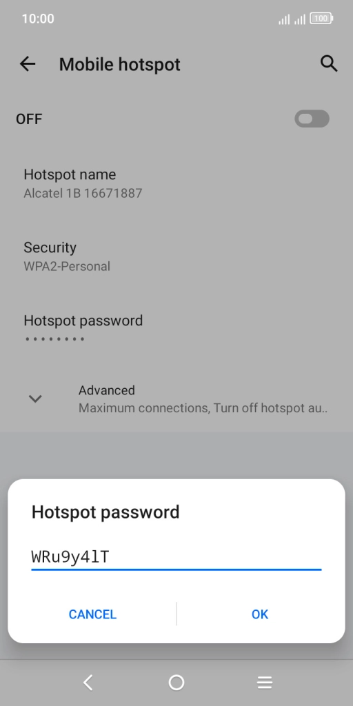 Key in the required password and press OK.