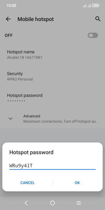 Key in the required password and press OK.