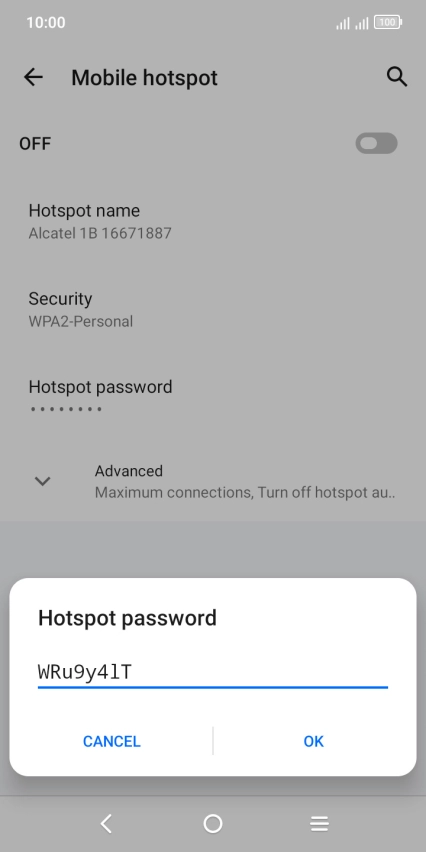 Key in the required password and press OK.