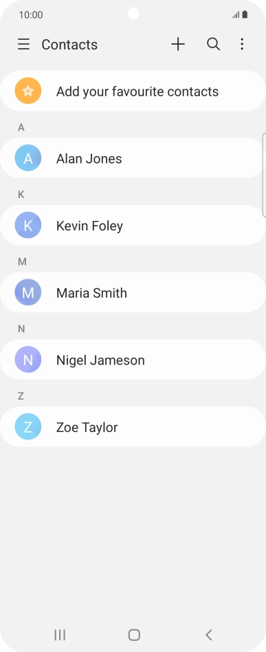 Press the new contact icon.