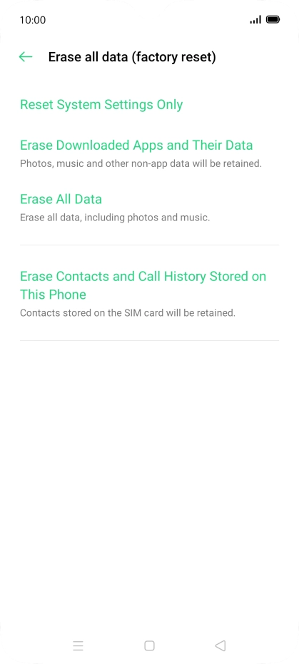 Press Erase All Data.