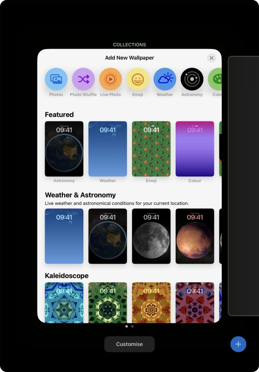Press the required category and follow the instructions on the screen to select the required background image.