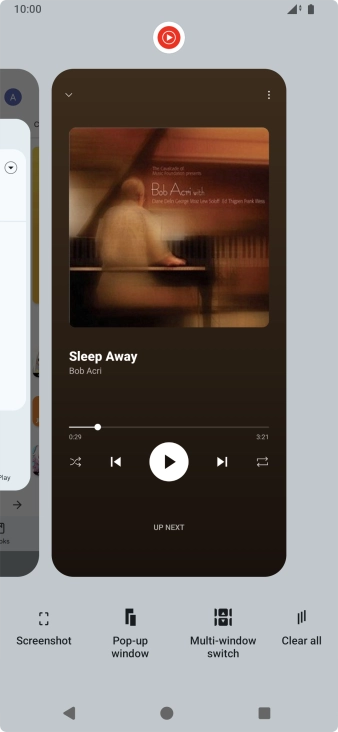 To end one running application, slide your finger upwards on the required application.
