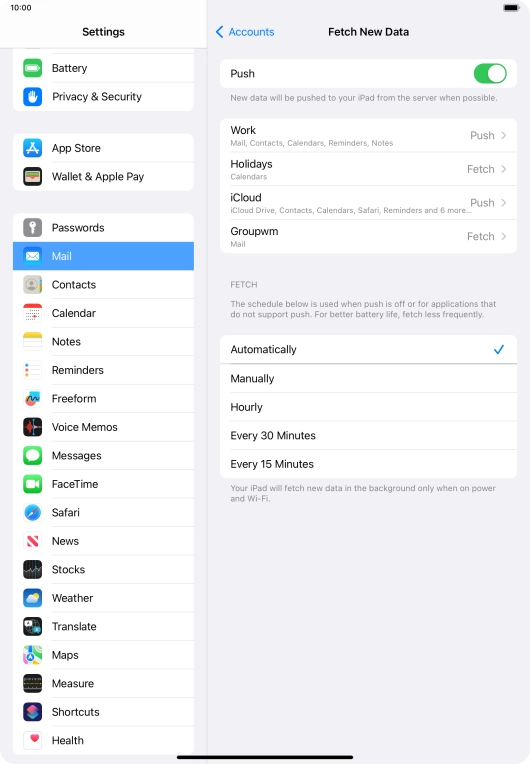 Press the indicator next to 
