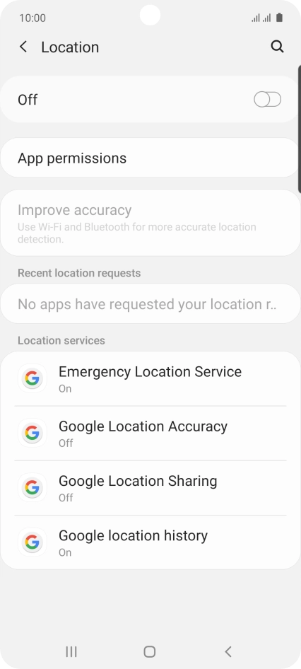 Press the indicator to turn the function on or off.