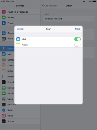 Press Save. Your email account has now been set up. To select more settings for incoming and outgoing server, proceed with the following steps.