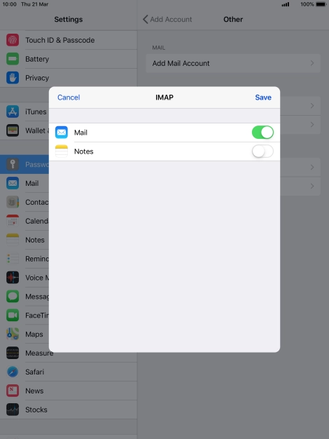 Press Save. Your email account has now been set up. To select more settings for incoming and outgoing server, proceed with the following steps.