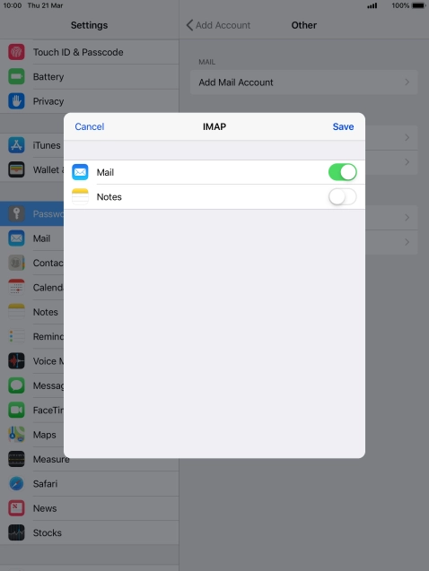 Press Save. Your email account has now been set up. To select more settings for incoming and outgoing server, proceed with the following steps.