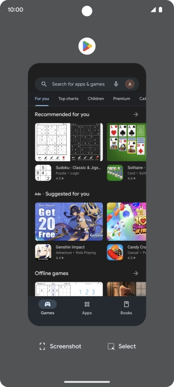 To end one running application, slide your finger upwards on the required application.