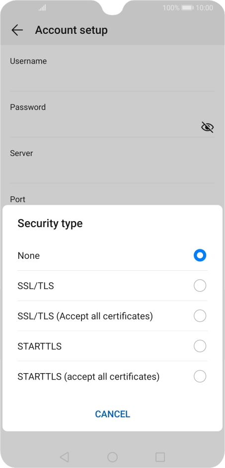 Press None to turn off the function.
