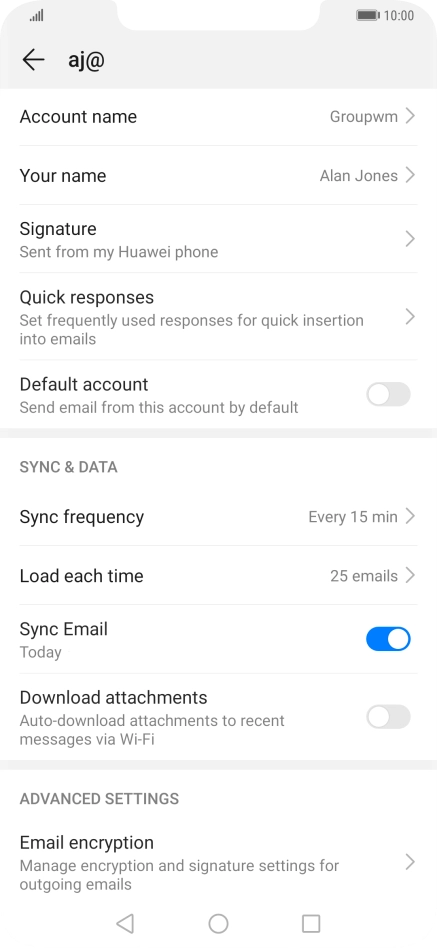 Press Account name and key in the required name.