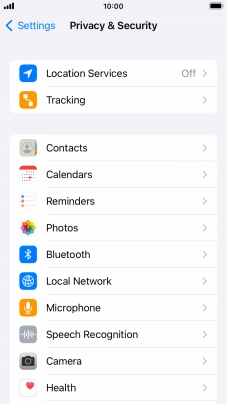 Press Location Services.