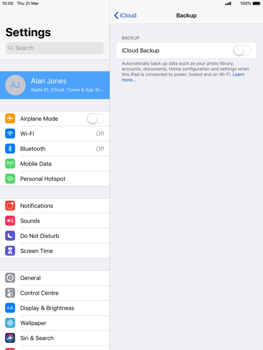 Press the indicator next to 