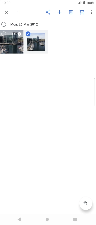 Press the required pictures or video clips.