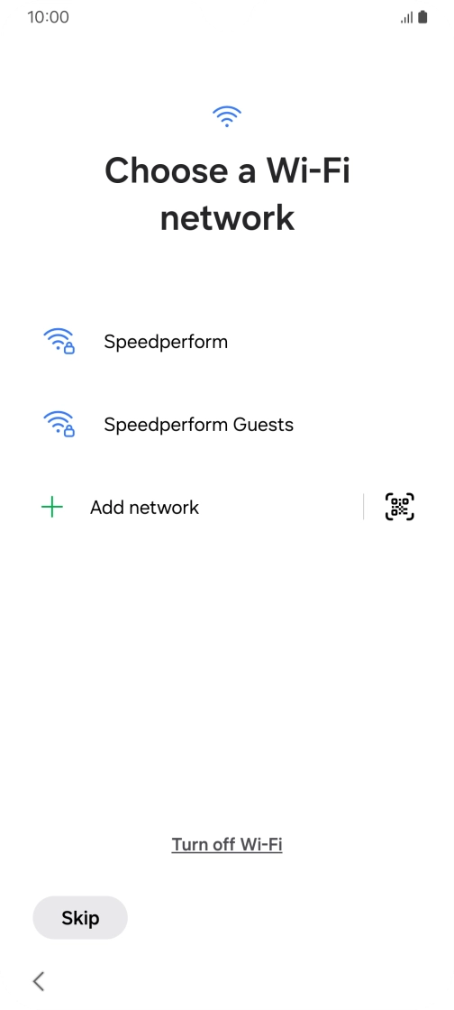 Press the required Wi-Fi network.