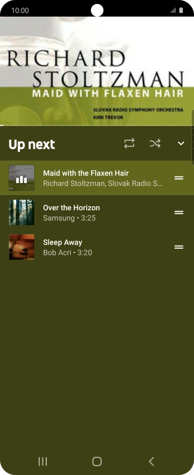 Press the repeat icon to turn the function on or off.