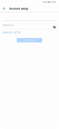 Press Password and key in the password for your email account.