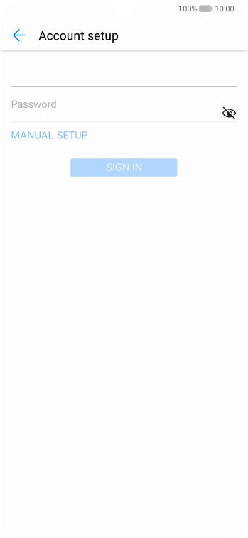 Press Password and key in the password for your email account.