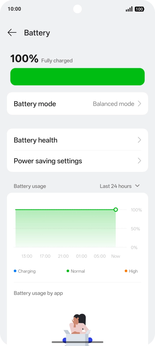 Press Battery mode.