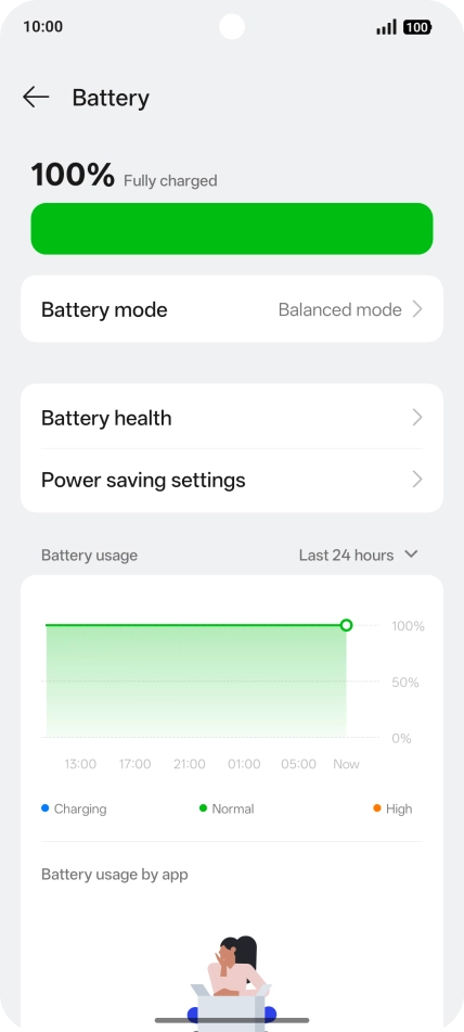 Press Battery mode.