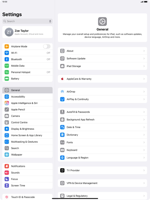 Press Personal Hotspot.