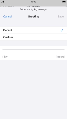 Press Default to select the default greeting.