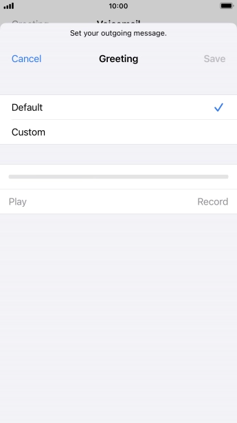 Press Default to select the default greeting.