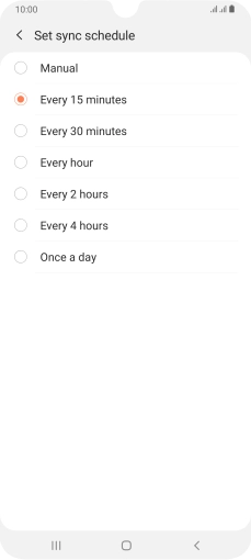 Press the required setting.