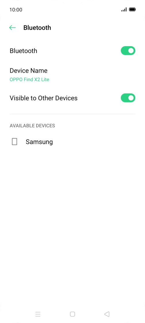 Press the required Bluetooth device and follow the instructions on the screen to pair the device with your phone.