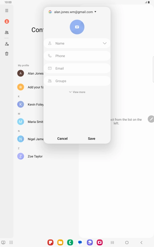Press the address book drop down list.
