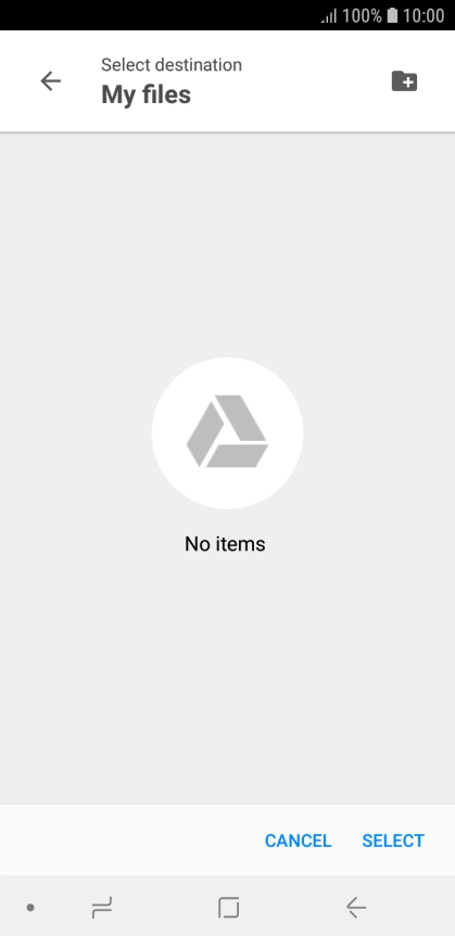 To create a new folder, press the new folder icon and follow the instructions on the screen to create a new folder.