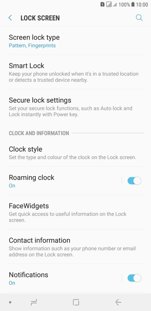 Press Screen lock type and key in the additional phone lock code you created earlier.