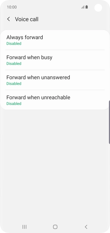 Press the required divert type.
