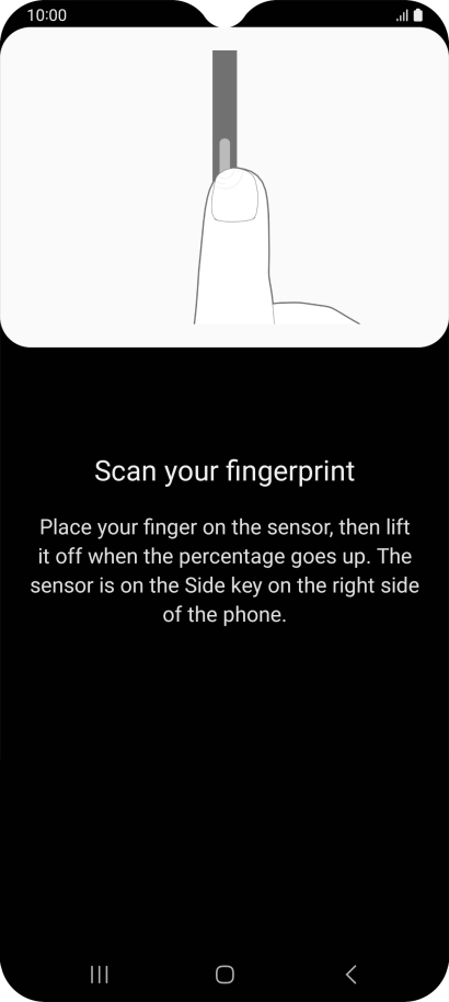 Follow the instructions on the screen to create the phone lock code using your fingerprint.