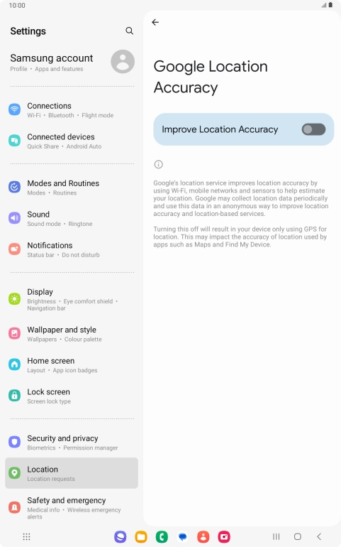 If you press the indicator next to 