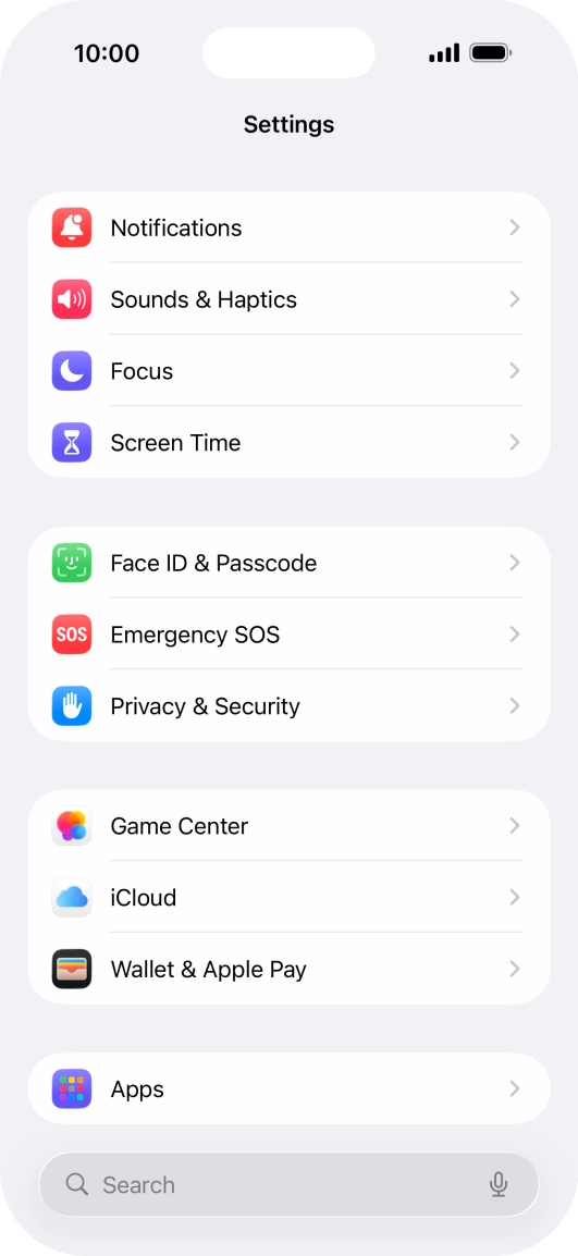 Press Face ID & Passcode.
