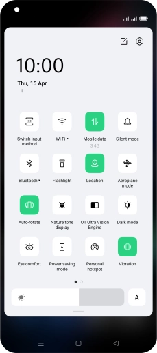 Press the settings icon.