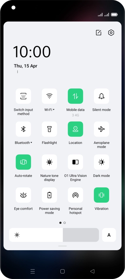 Press the settings icon.