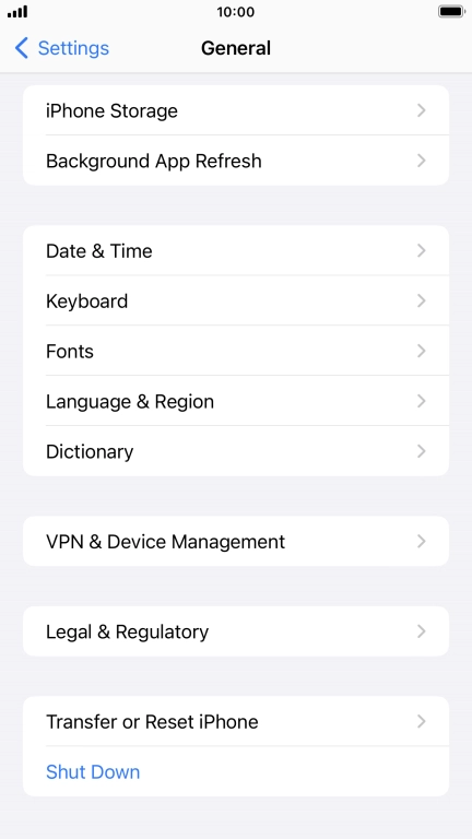 Press Transfer or Reset iPhone.