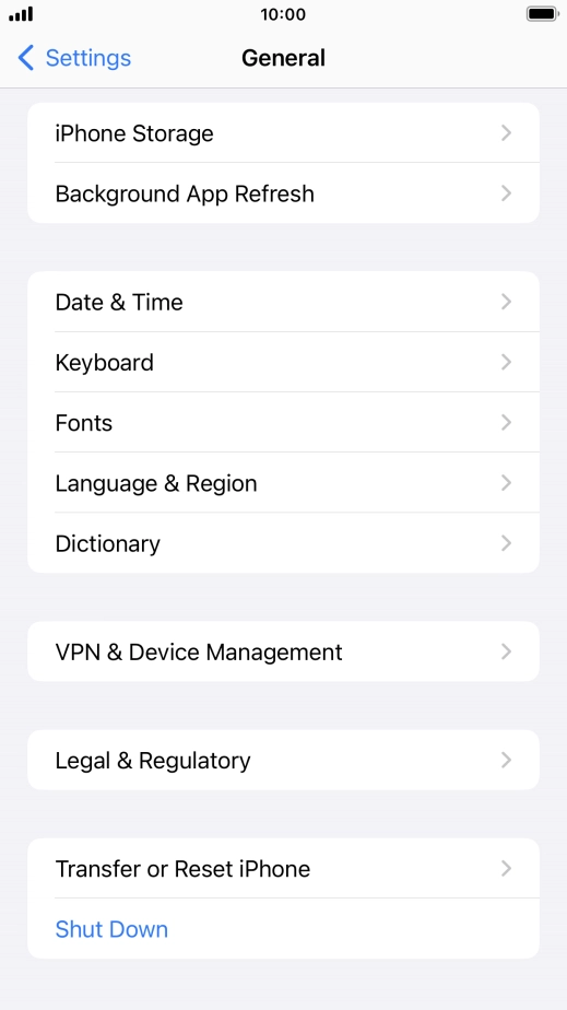 Press Transfer or Reset iPhone.