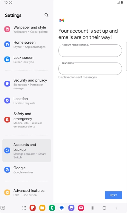 Press the field below 