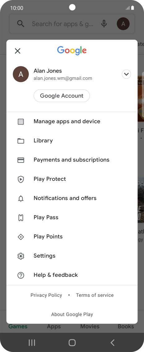 Press Manage apps and device.