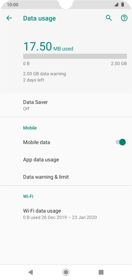 The total data usage is displayed.