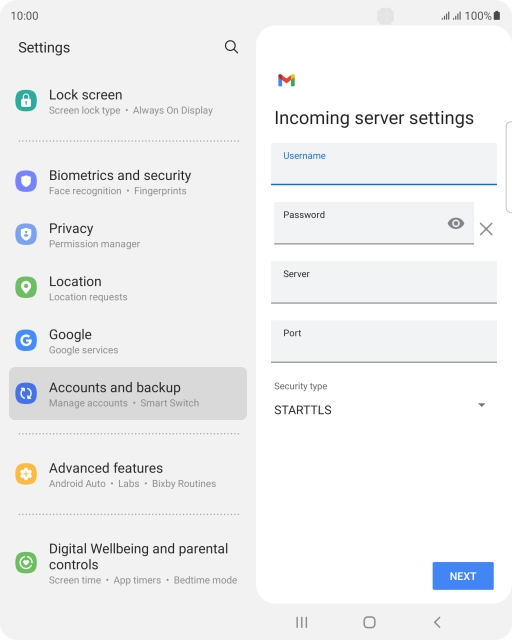 Press the field below 