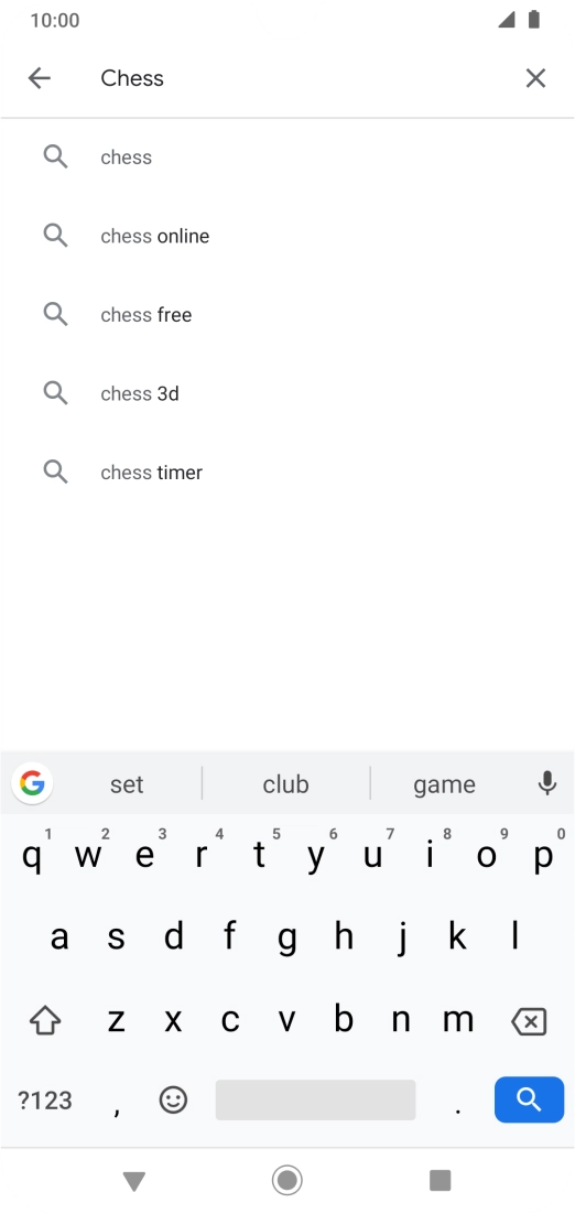 Key in the name or subject of the required app and press the search icon.