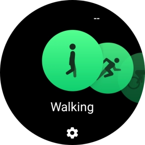 Slide your finger right or left to select the required activity.