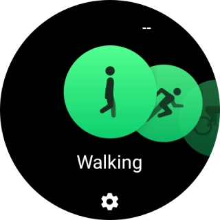 Slide your finger right or left to select the required activity.