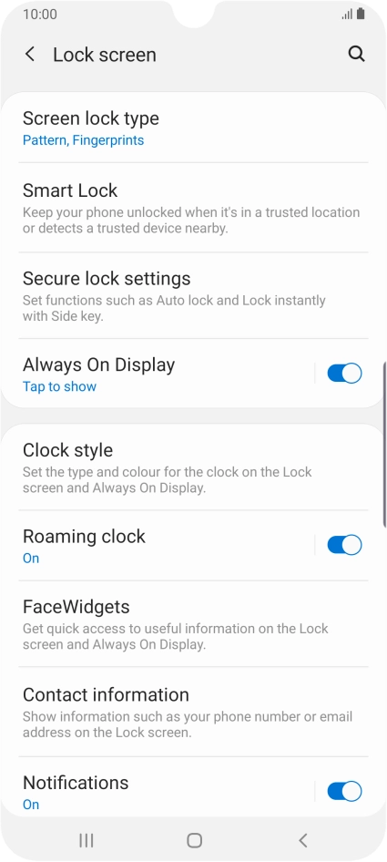 Press Screen lock type and key in the current phone lock code.