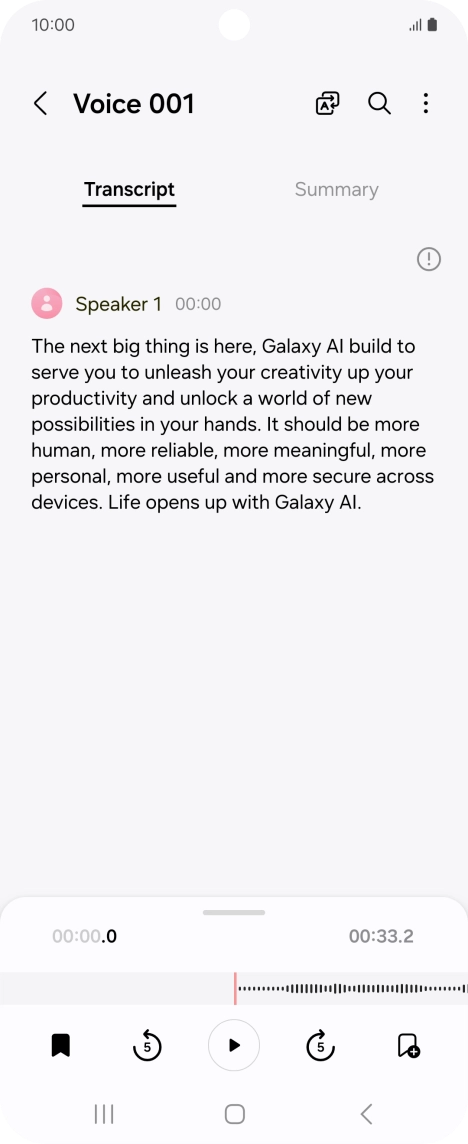 To view a summary of the text, press Summary.