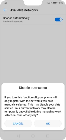 Press OK and your phone will search for networks.